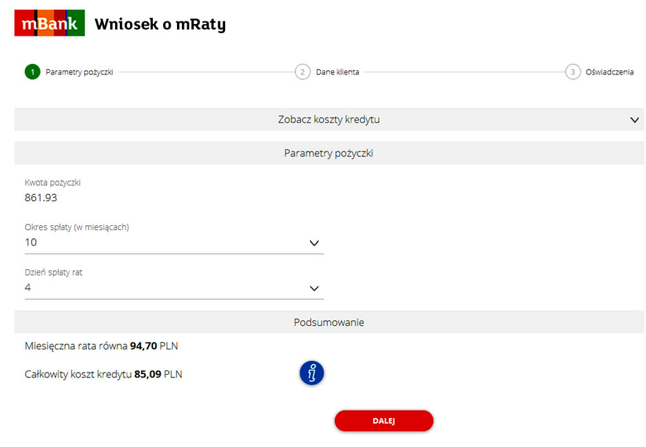 Zakup ratalny w MBank
