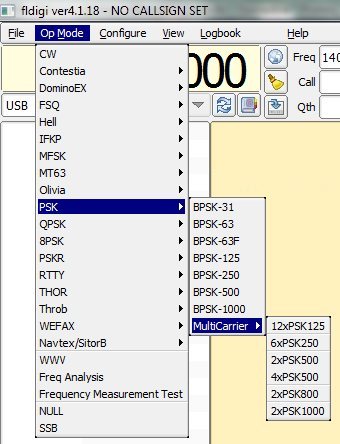 Tryby cyfrowe programu FLDIGI