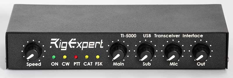 modem digi RigExpert TI-5000- widok front- rugulacje - kontrolki stanu 