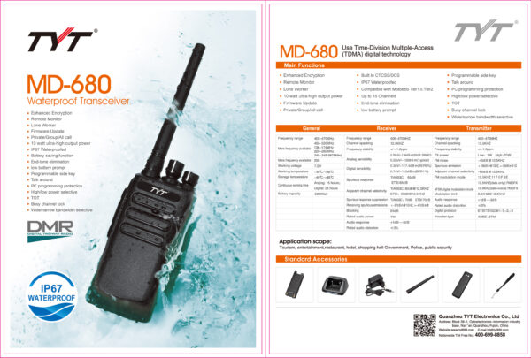 TYT MD-680 VHF Radiotelefon profesjonalny DMR 1-slot - obrazek 8