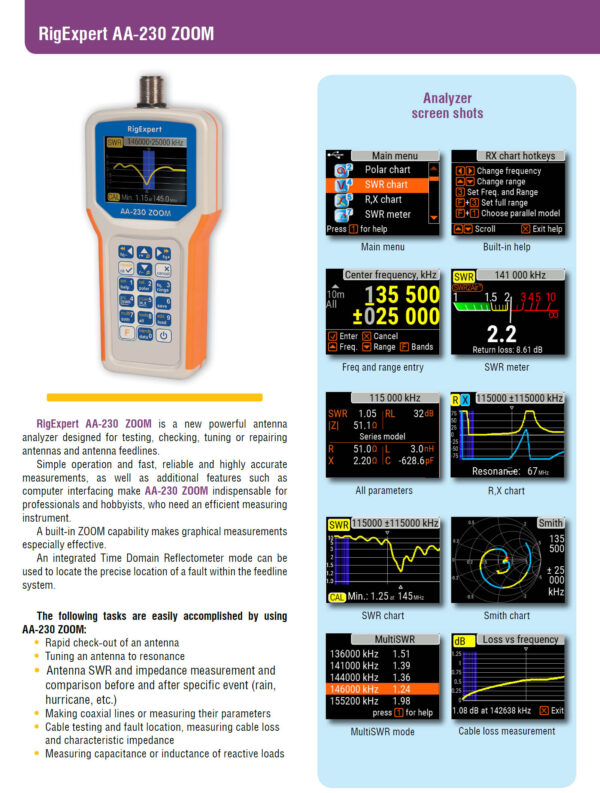 RigExpert AA-230 ZOOM Analizator Antenowy - obrazek 21