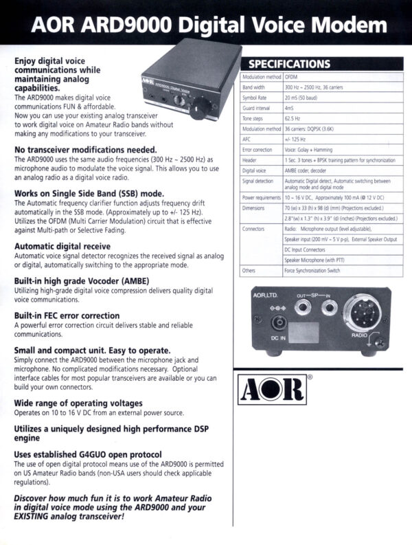 AOR ARD9000 - Cyfrowy modem - obrazek 6