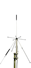 DIAMOND D150 - antena do odbiorników nasłuchowych discone zamontowana na maszcie