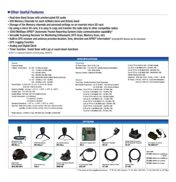 Yaesu FTM-400XDE Transceiver samochodowy Radiotelefon VHF/UHF - obrazek 6