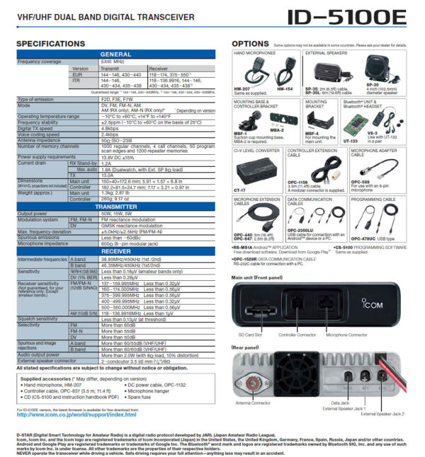 ICOM ID-5100E - Radiotelefon 2m/70cm + D-STAR - obrazek 12