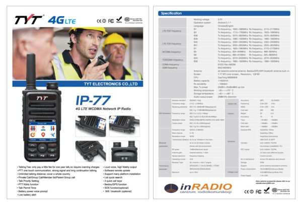 Tyt IP-77 Radiotelefon LTE PoC - obrazek 10