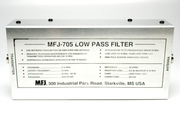 MFJ-705 Dolnoprzepustowy filtr do wzmacniaczy - obrazek 3