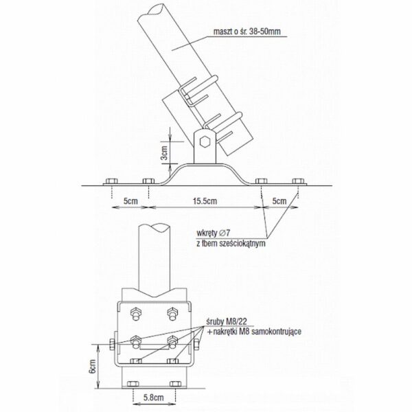 MF-38 Pexymek Ruchoma podstawa masztu - obrazek 2