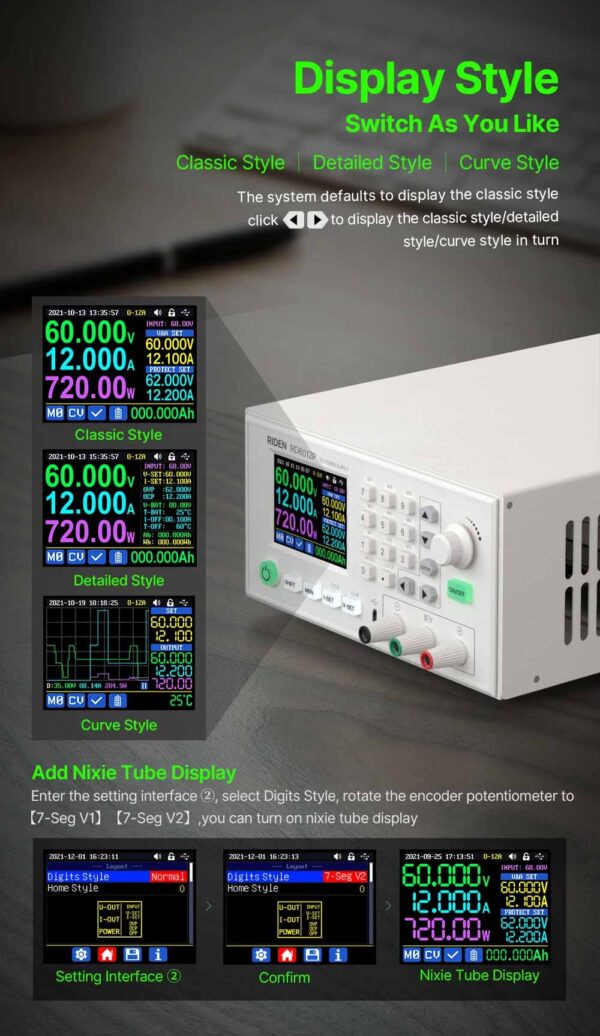 Riden RD6012P/C Kompletny zasilacz 60V 12A dokładny - obrazek 3