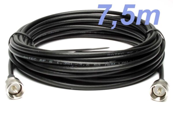 7,5m x RF5 z wtykami UHF/UHF -- Gotowy przewód antenowy
