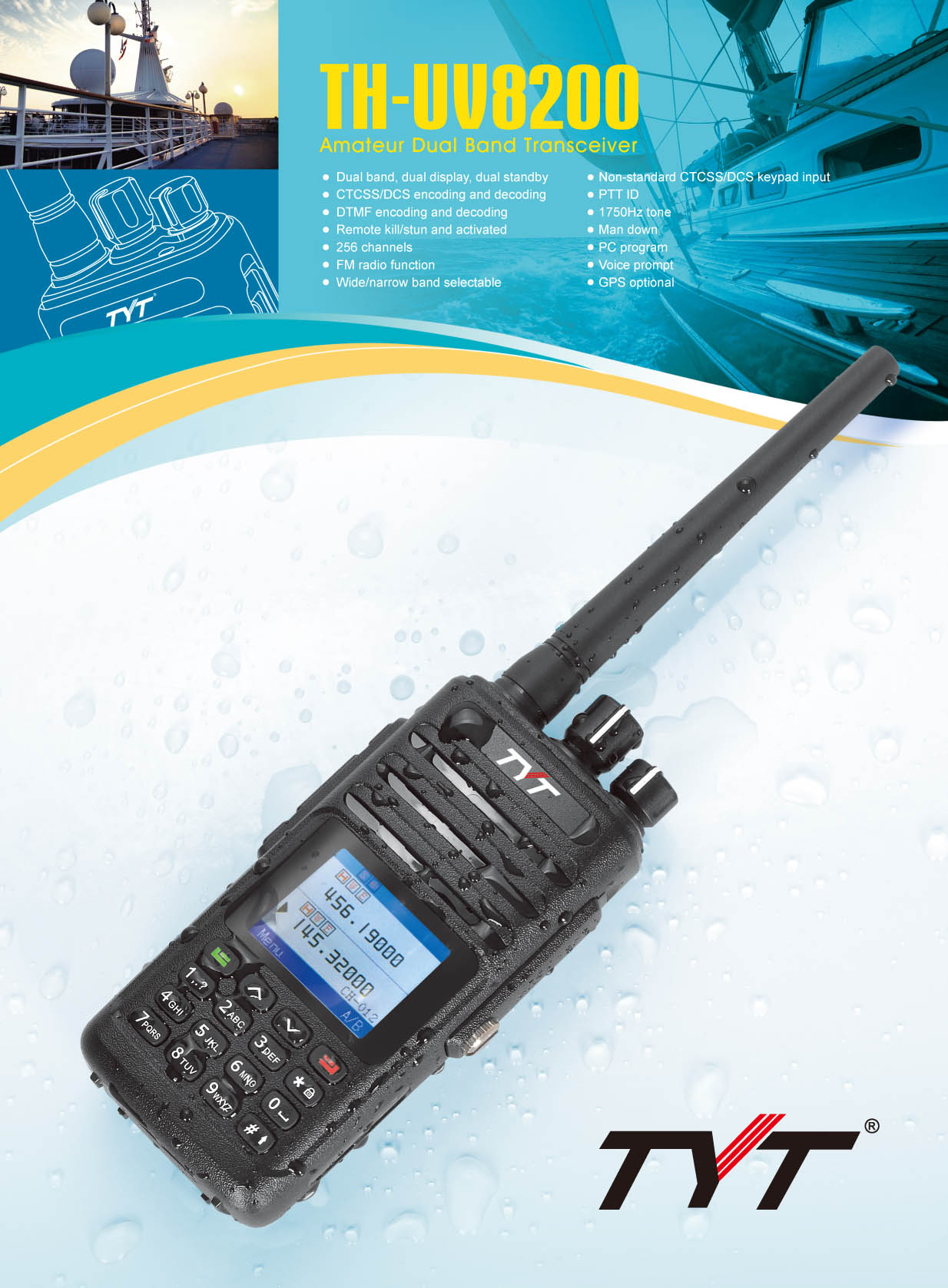 TYT TH-UV8200 Ręczny Twinbander Karta katalogowa